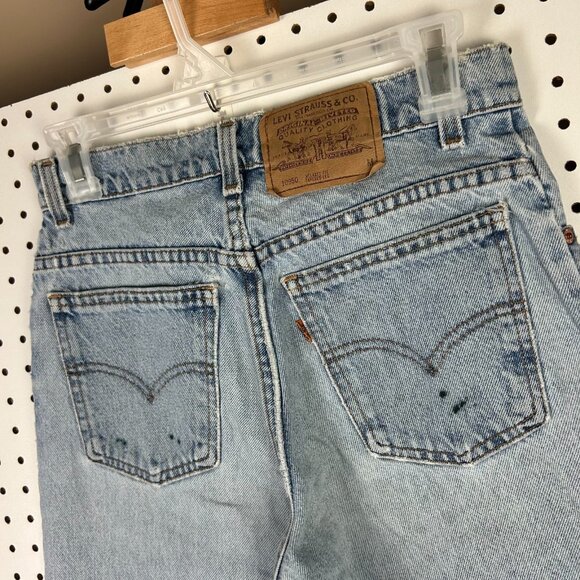 Levi's 10950 Light Wash Vintage‎ Jeans 28x31 Distressed 90s USA Orange Tab Worn - Picture 3 of 7